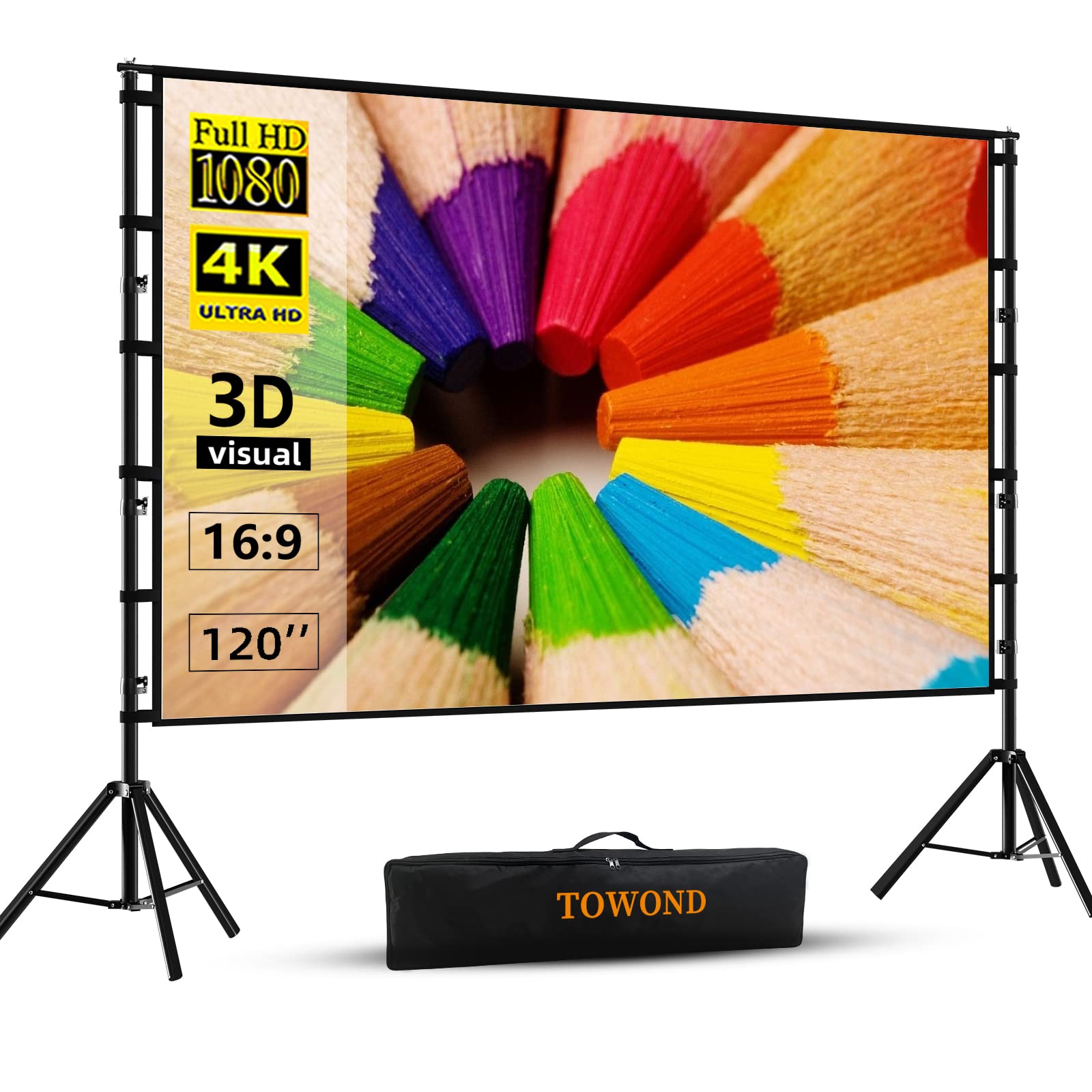 Amazon.com: TOWOND Projector Screen and Stand, 120 inch Outdoor
